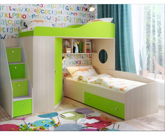 Двухъярусная кровать Кадет-2 с универсальной лестницей, КОД:ЯКД223, images №2, magsale.ru