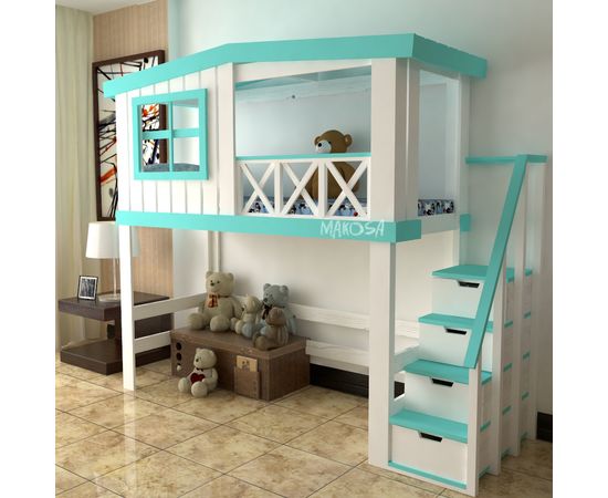 Кровать-чердак из массива сосны Леонардо, КОД:MS8899, images №4, magsale.ru