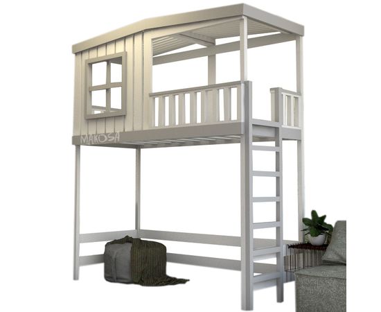 Кровать-чердак из массива сосны Магнолия, КОД:MS8889, images №1, magsale.ru