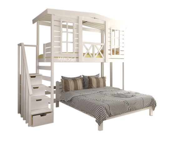 Двухъярусная двуспальная кровать из массива Берта, КОД:MS8901, images №10, magsale.ru