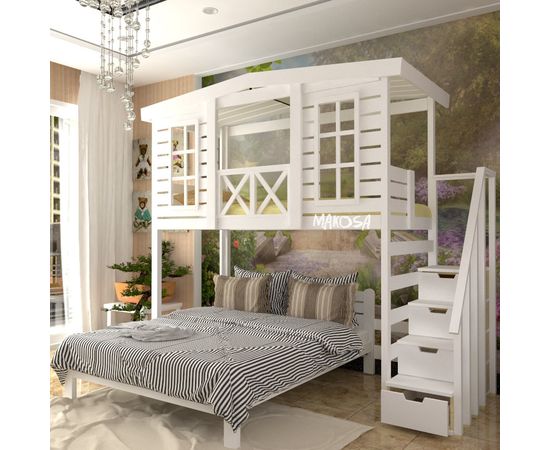 Двухъярусная двуспальная кровать из массива Берта, КОД:MS8901, images №11, magsale.ru