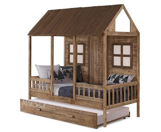 Детская кровать-домик из массива Ранчо, КОД:MS8909, images №7, magsale.ru