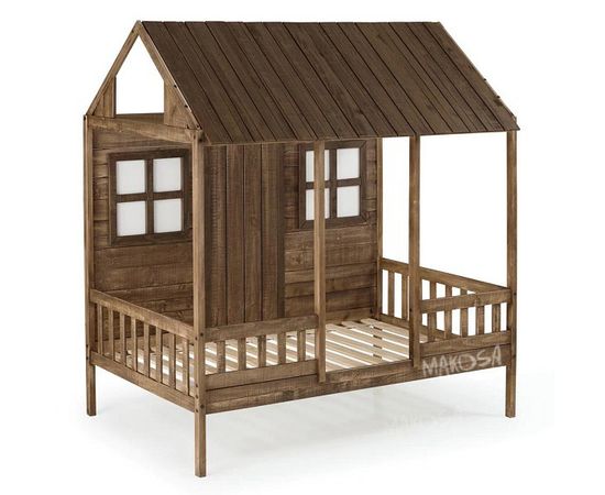 Детская раздвижная кровать-домик из массива Ранчо-3, КОД:MS8911, images №9, magsale.ru