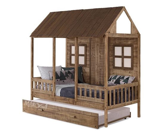 Детская раздвижная кровать-домик из массива Ранчо-3, КОД:MS8911, images №11, magsale.ru
