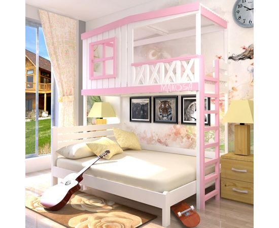 Двухъярусная кровать из массива сосны Атриум, КОД:MS6455, images №7, magsale.ru