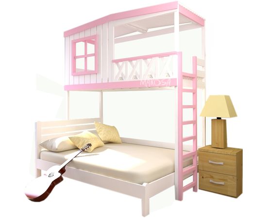 Двухъярусная кровать из массива сосны Атриум, КОД:MS6455, images №5, magsale.ru