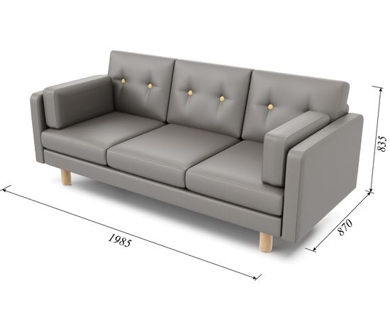 Диван Ингвар Б Textile Eco-leather Grey, КОД:АНД2851058, images №5, magsale.ru