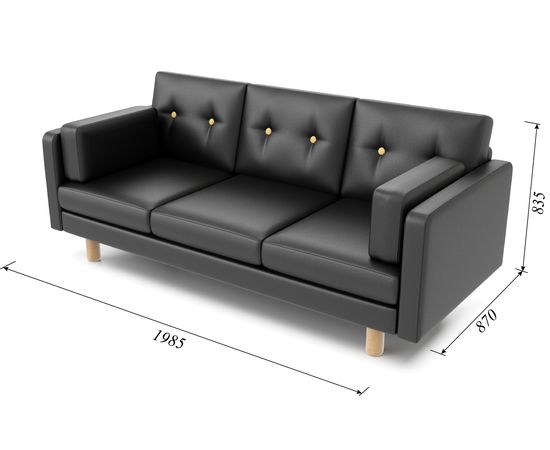 Диван Ингвар Б Textile Eco-leather Black, КОД:АНД2851057, images №5, magsale.ru