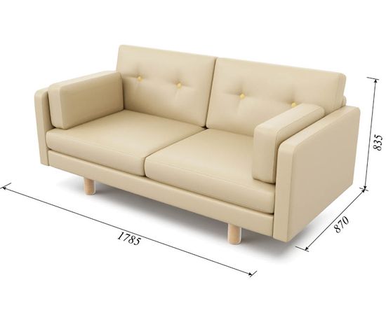 Диван Ингвар М Eco-leather Milk, КОД:АНД2841053, images №3, magsale.ru