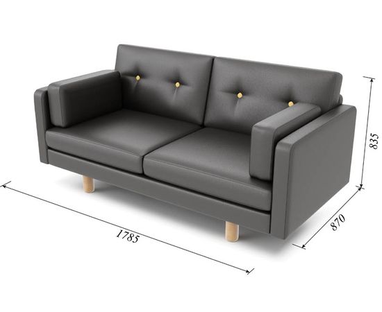 Диван Ингвар М Eco-leather Black, КОД:АНД2841054, images №5, magsale.ru