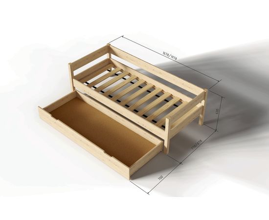 Кровать из массива с ящиком Алекса Lak, КОД:АНД19469, images №3, magsale.ru