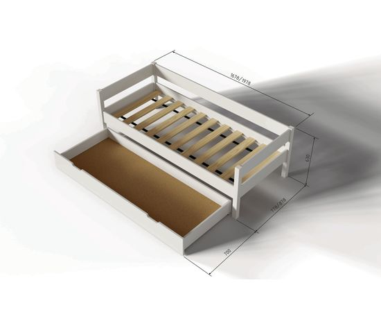 Кровать из массива с ящиком Алекса White, КОД:АНД19471, images №3, magsale.ru