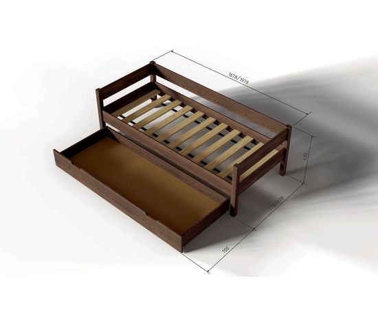 Кровать из массива с ящиком Алекса Nut, КОД:АНД19470, images №3, magsale.ru