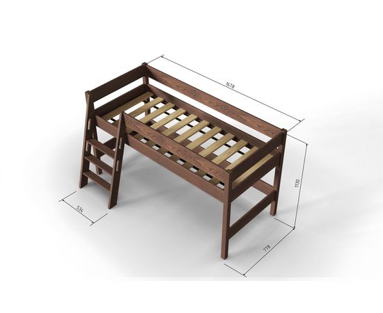 Кровать-чердак из массива Линда Nut, КОД:АНД20782, images №8, magsale.ru