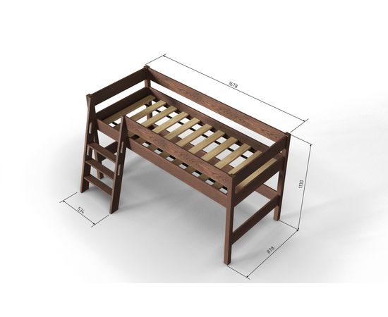 Кровать-чердак из массива Линда Nut, КОД:АНД20782, images №9, magsale.ru