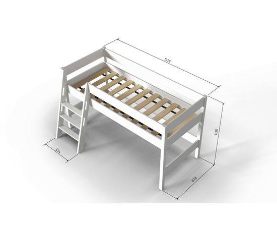 Кровать-чердак из массива Линда White, КОД:АНД20781, images №10, magsale.ru