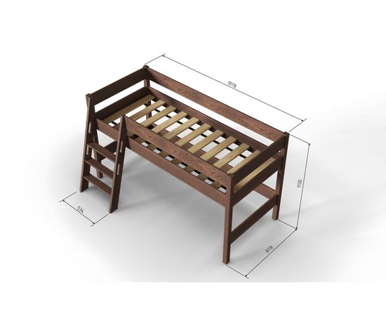 Кровать-чердак из массива Линда Nut, КОД:АНД20782, images №10, magsale.ru