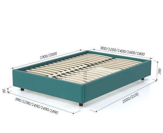 Кровать SleepBox Velvet Turquoise, КОД:АНД221688, images №6, magsale.ru