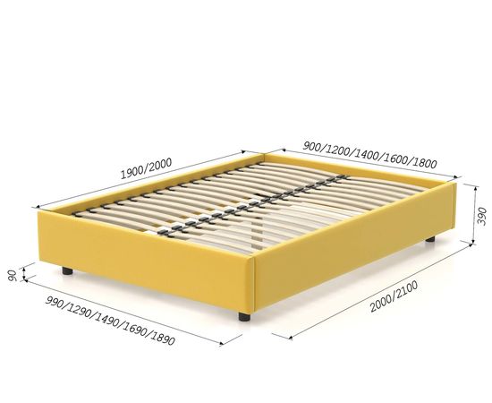 Кровать SleepBox Velvet Yellow, КОД:АНД221691, images №6, magsale.ru