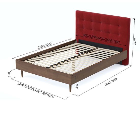 Кровать Альмена Chenille Red, КОД:АНД227711, images №7, magsale.ru