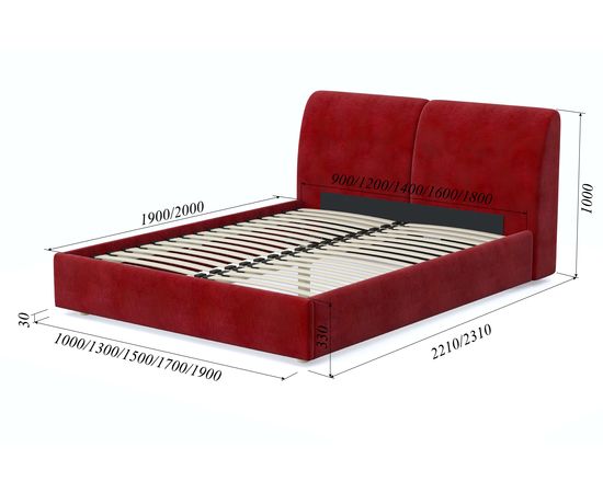 Кровать Бекка Chenille Red, КОД:АНД2417779880, images №7, magsale.ru