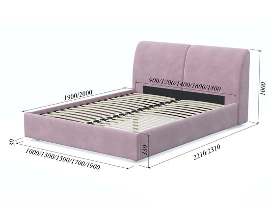 Кровать Бекка Chenille Pink, КОД:АНД2417769880, images №7, magsale.ru