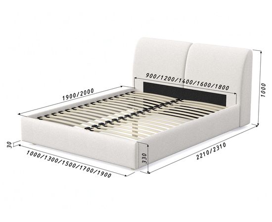 Кровать Бекка Chenille White, КОД:АНД2417789880, images №7, magsale.ru