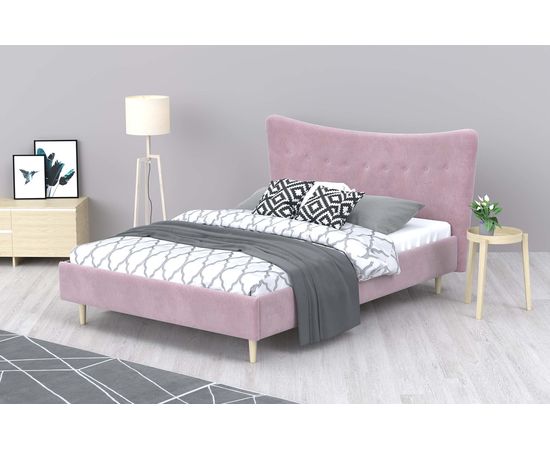Кровать Финна Chenille Pink, КОД:АНД20803, images №1, magsale.ru