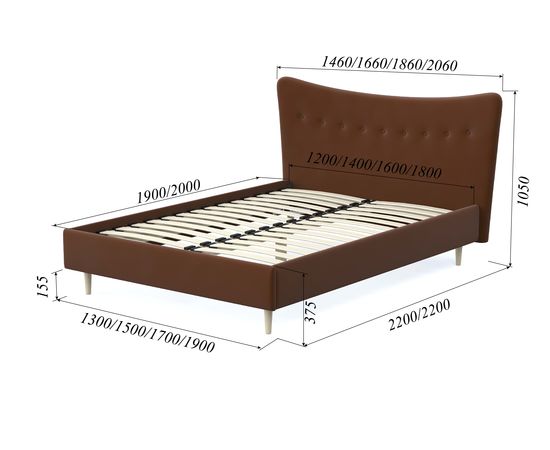 Кровать Финна Velvet Brown, КОД:АНД20799, images №7, magsale.ru