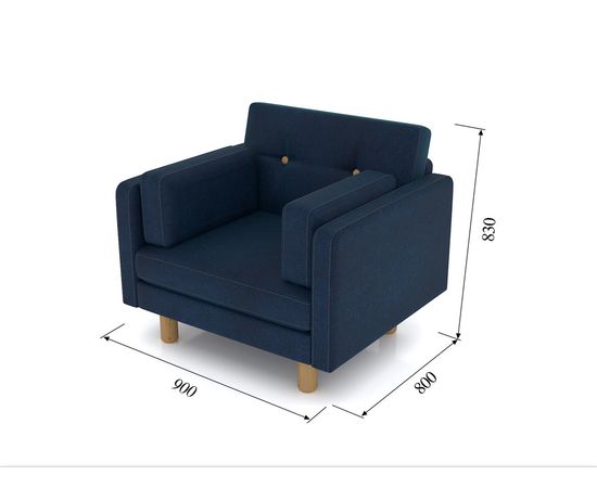 Кресло Ингвар Velvet Denim, КОД:АНД157453, images №2, magsale.ru