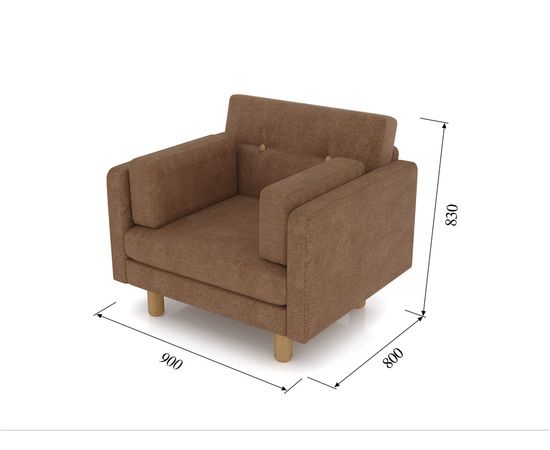 Кресло Ингвар Velvet Nut, КОД:АНД157455, images №7, magsale.ru