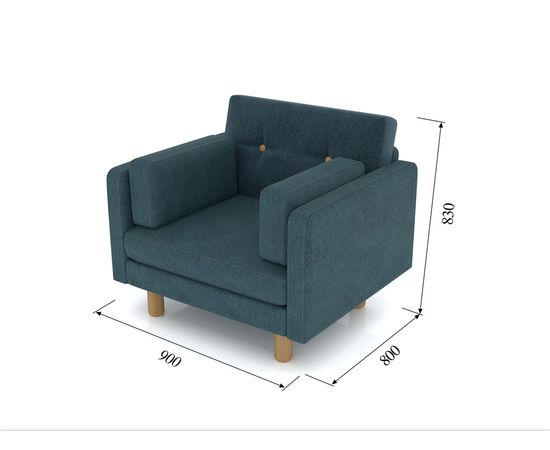 Кресло Ингвар Velvet Ocean, КОД:АНД157456, images №7, magsale.ru