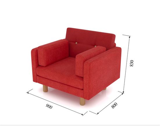 Кресло Ингвар Velvet Red, КОД:АНД157457, images №7, magsale.ru