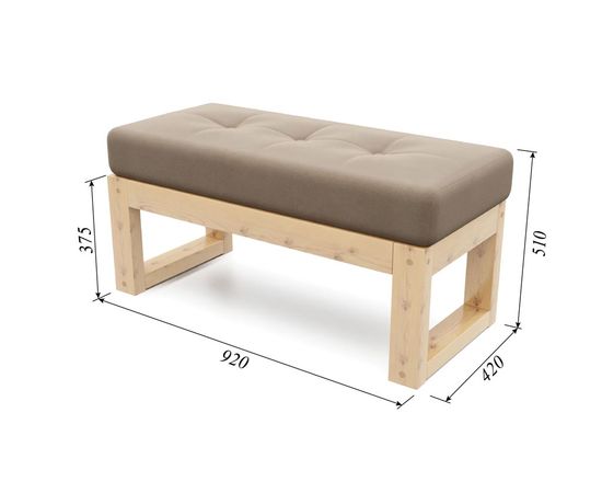Банкетка Амбер Velvet Сосна Beige, КОД:АНД218450, images №4, magsale.ru