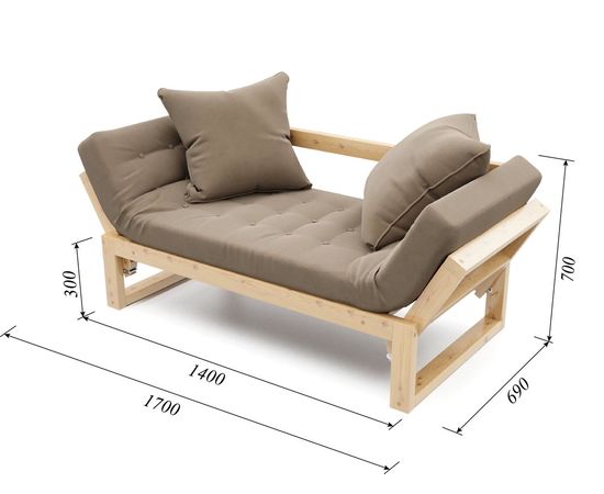 Кушетка Амбер Вельвет Сосна Beige, КОД:АНД21876, images №6, magsale.ru