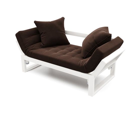 Кушетка Амбер Вельвет Белая эмаль Chocolate, КОД:АНД21869, images №2, magsale.ru