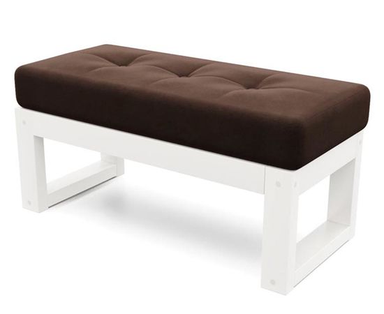 Банкетка Амбер Velvet Белая эмаль Chocolate, КОД:АНД218479, images №1, magsale.ru