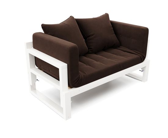 Кушетка Амбер Вельвет Белая эмаль Chocolate, КОД:АНД21869, images №4, magsale.ru
