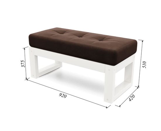 Банкетка Амбер Velvet Белая эмаль Chocolate, КОД:АНД218479, images №4, magsale.ru