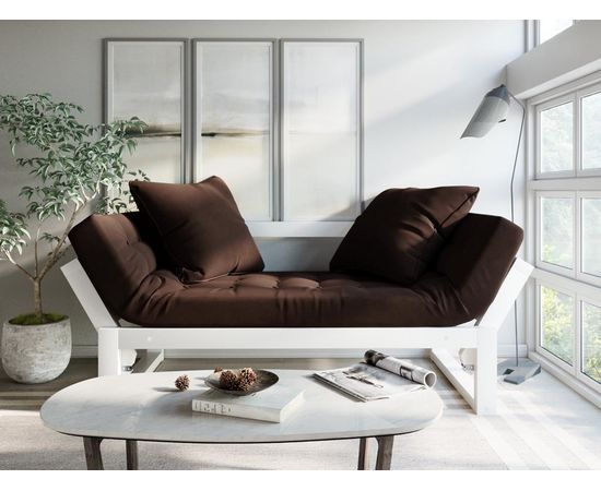 Кушетка Амбер Вельвет Белая эмаль Chocolate, КОД:АНД21869, images №7, magsale.ru