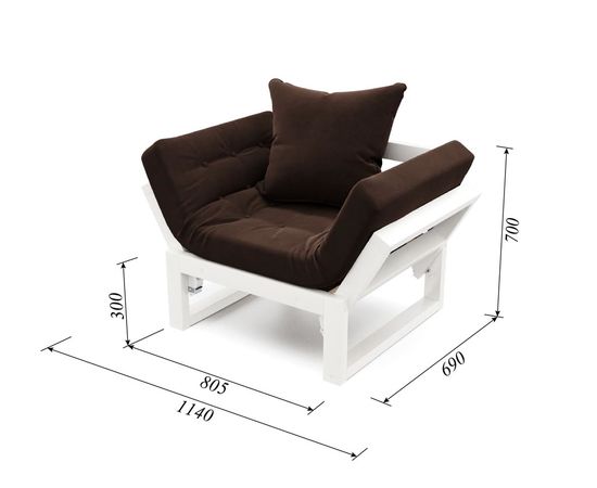 Кресло Амбер Velvet Белая эмаль Chocolate, КОД:АНД21865, images №6, magsale.ru