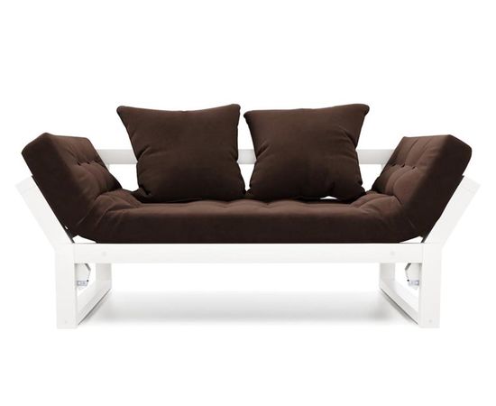 Кушетка Амбер Вельвет Белая эмаль Chocolate, КОД:АНД21869, images №1, magsale.ru