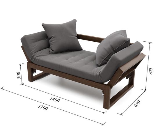 Кушетка Амбер Вельвет Орех Grey, КОД:АНД21868, images №6, magsale.ru