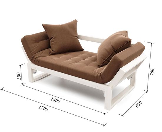 Кушетка Амбер Textile Беленый дуб Brown, КОД:АНД19296, images №6, magsale.ru