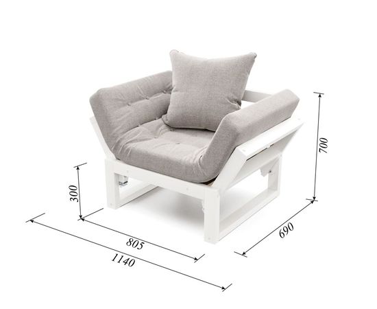 Кресло Амбер Textile Белая эмаль Grey, КОД:АНД122334, images №6, magsale.ru