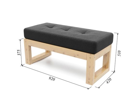 Банкетка Амбер Textile Сосна Black, КОД:АНД21845, images №4, magsale.ru