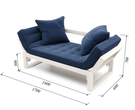 Кушетка Амбер Вельвет Беленый дуб Midnight, КОД:АНД21870, images №6, magsale.ru