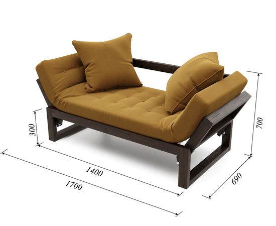 Кушетка Амбер Вельвет Венге Mustard, КОД:АНД21861, images №6, magsale.ru