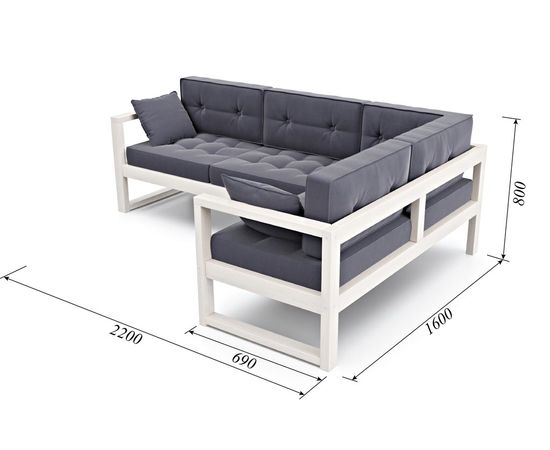 Диван Астер Угловой Velvet Беленый дуб Gray, КОД:АНД2246968885, images №5, magsale.ru