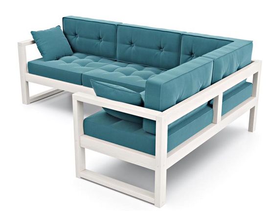 Диван Астер Угловой Velvet Белый Blue, КОД:АНД2248578888, images №1, magsale.ru